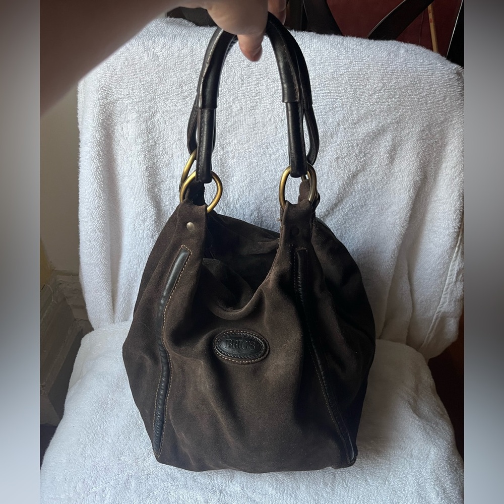 Bric’s Chocolate Brown Suede Hobo Bag